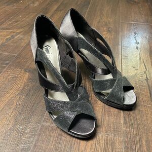 Sparkly black high heels